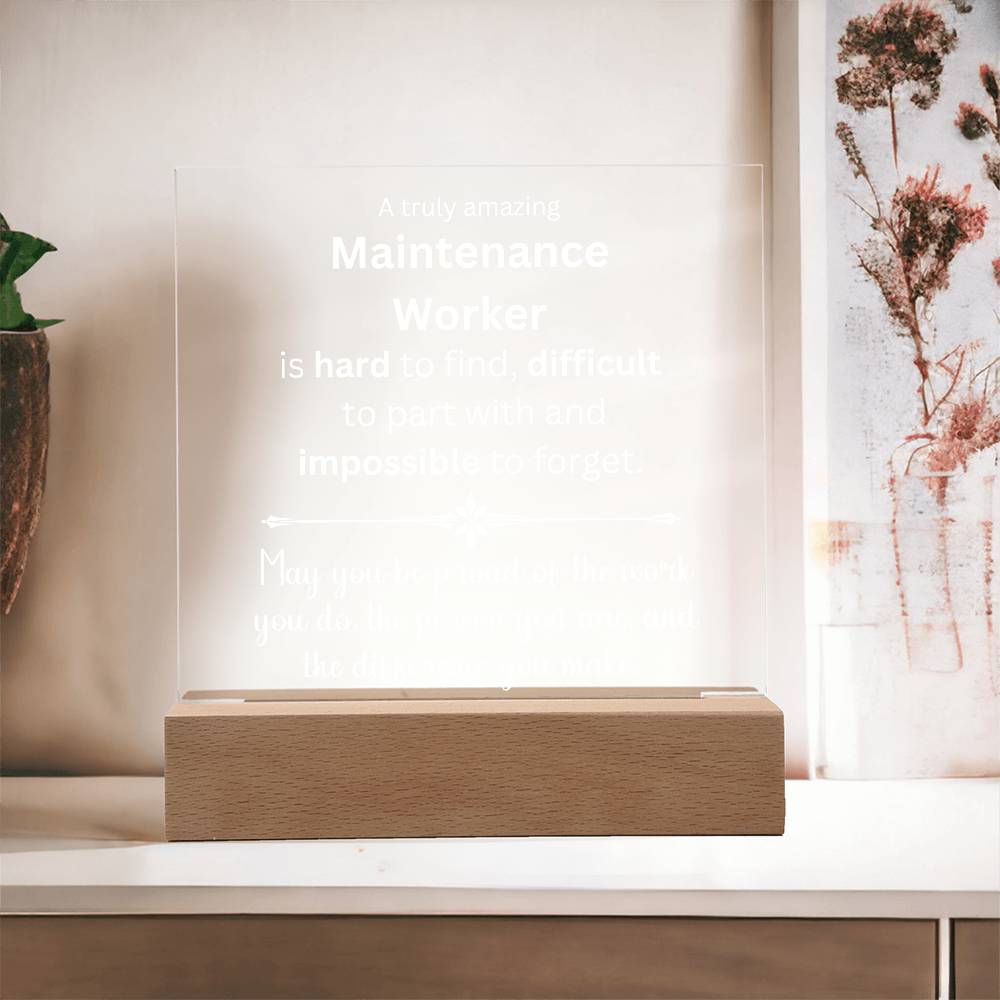 Maintenance Worker Gift - Acrylic Square Plaque