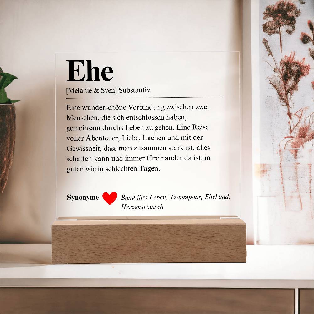Definition Ehe Poster Acryl Platte 1