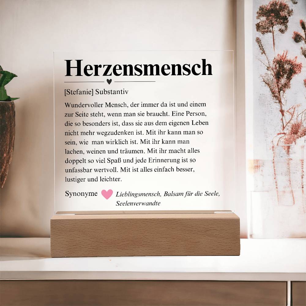 Herzensmensch Definition Deko Platte 3