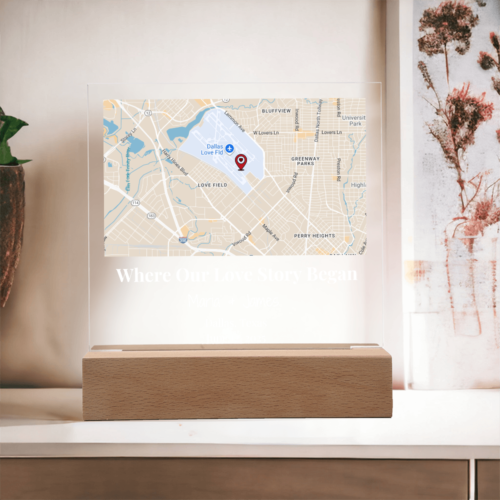 Acrylic Plaque Maps White