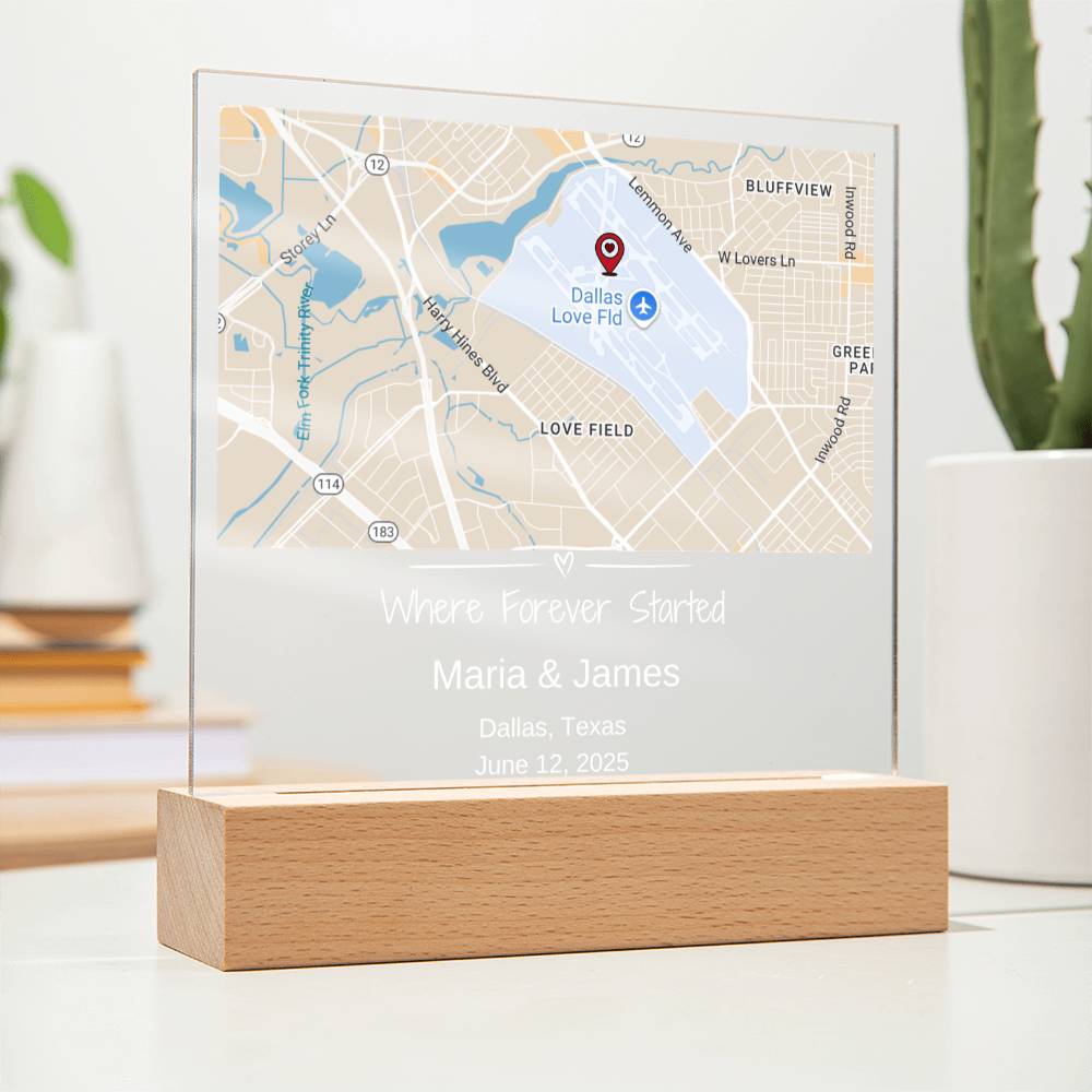 Personalized Wedding Location Map Plaque