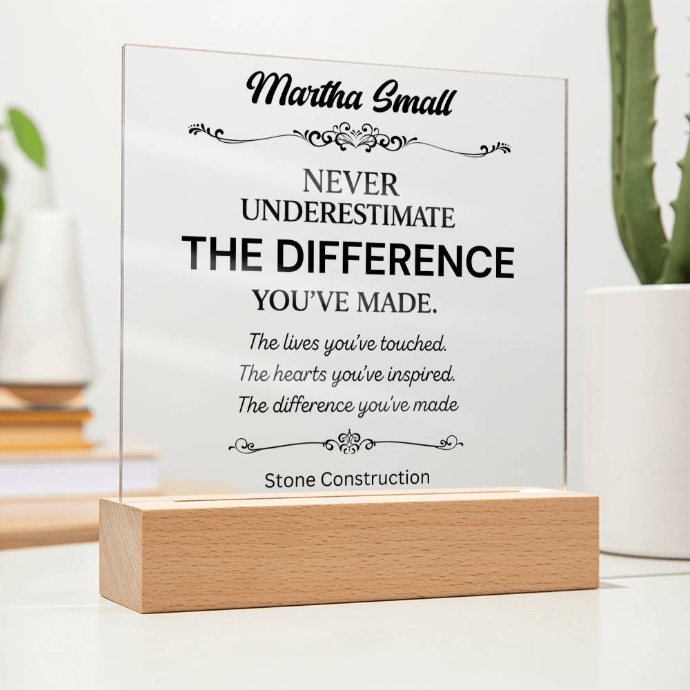 Personalized Difference Maker Plaque 1