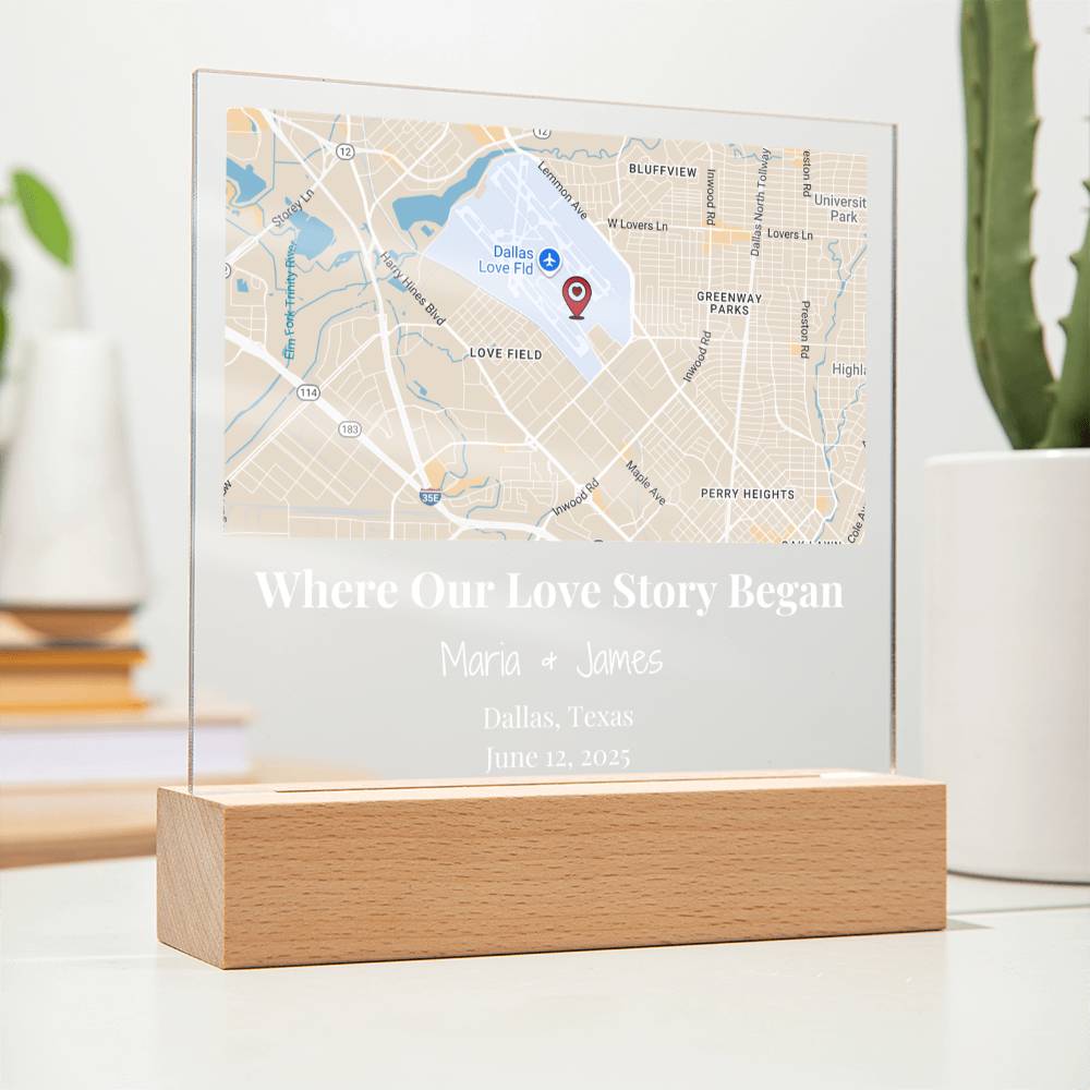 Acrylic Plaque Maps White