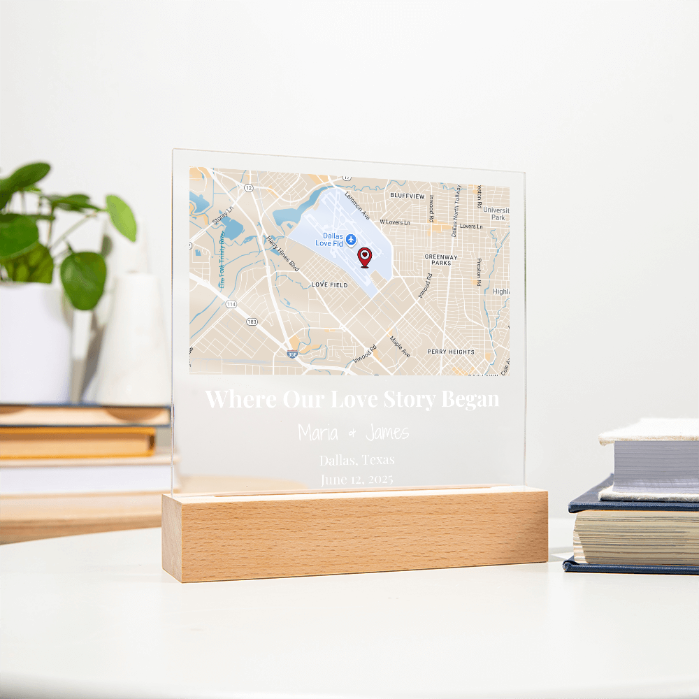 Acrylic Plaque Maps White
