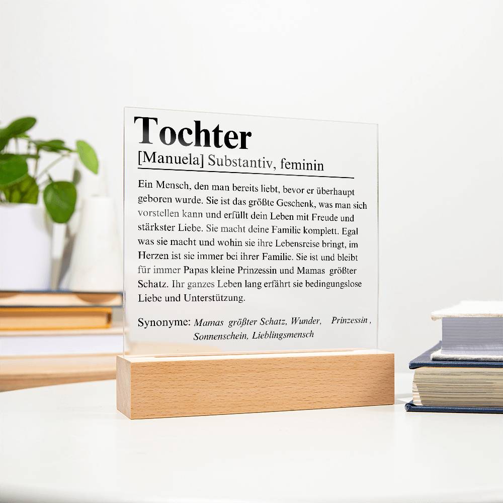 Tochter Definition Acryl Platte Poster