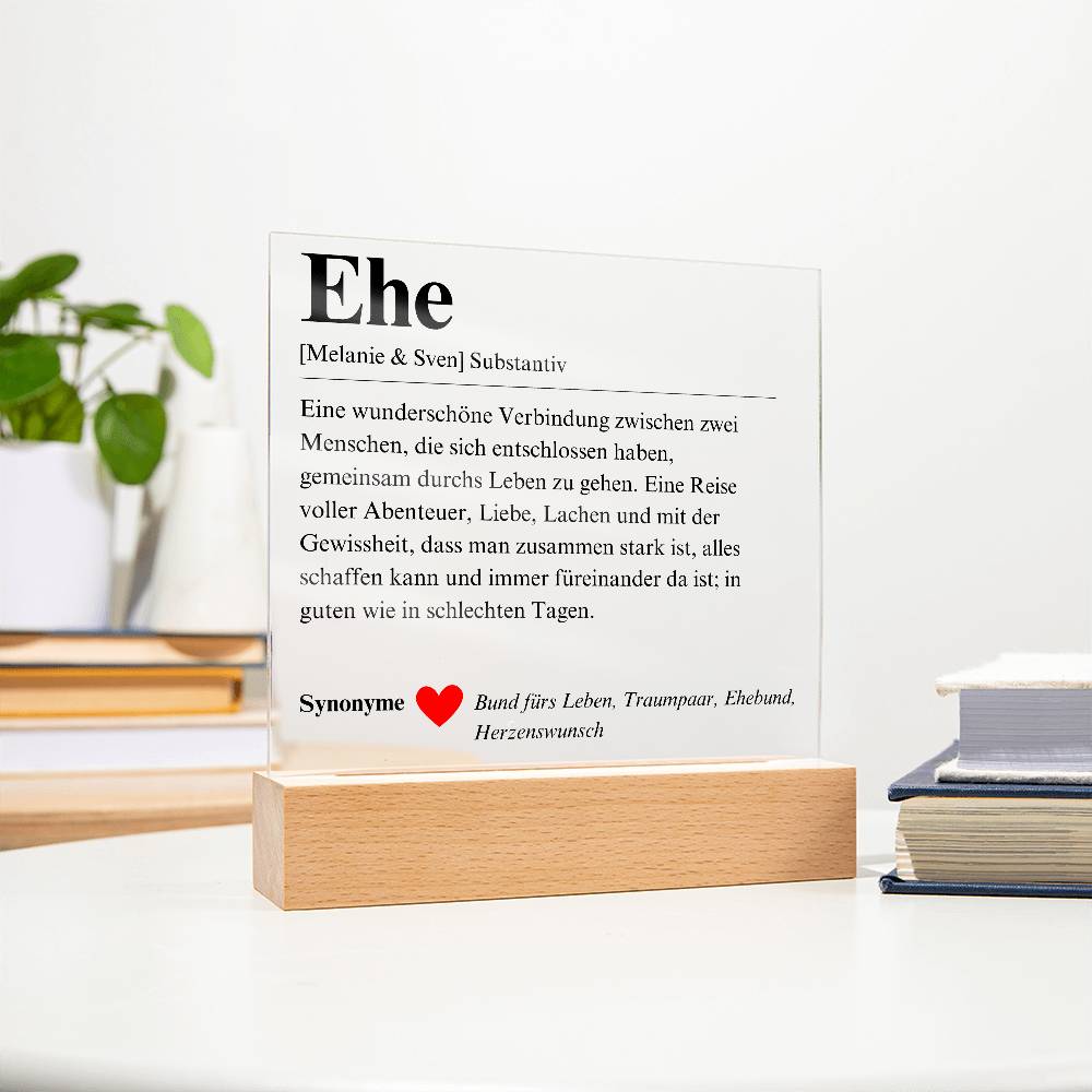 Definition Ehe Poster Acryl Platte 1