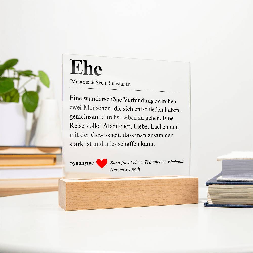 Definition Ehe Poster Acryl Platte 2
