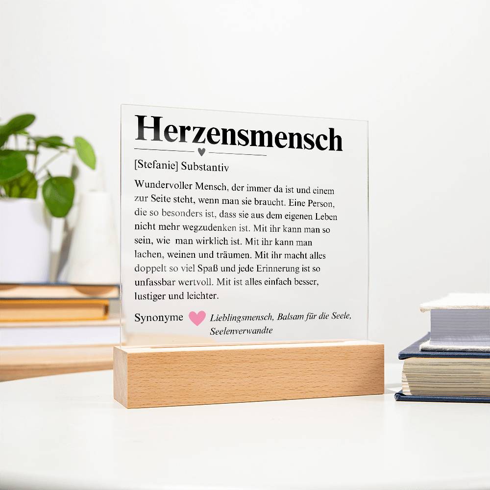 Herzensmensch Definition Deko Platte 3