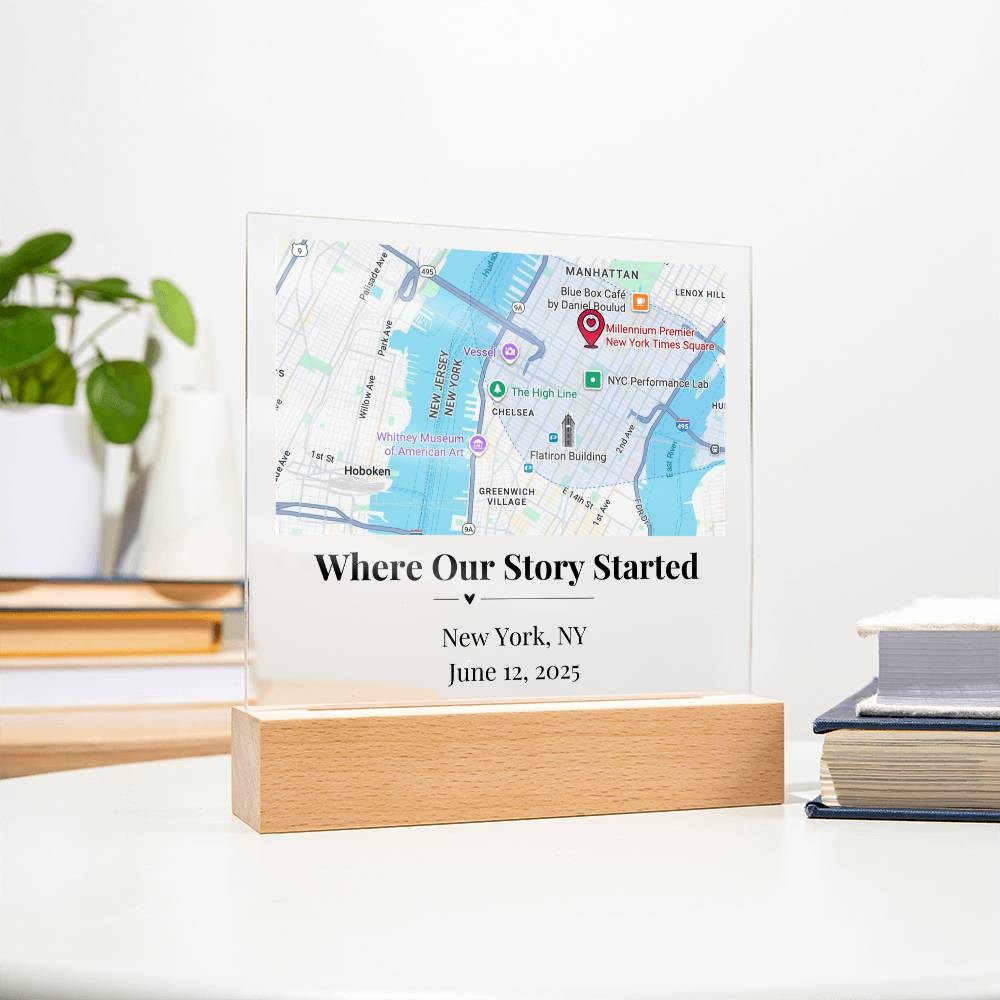 Personalized Where We Met Map Acrylic Plaque New York 1