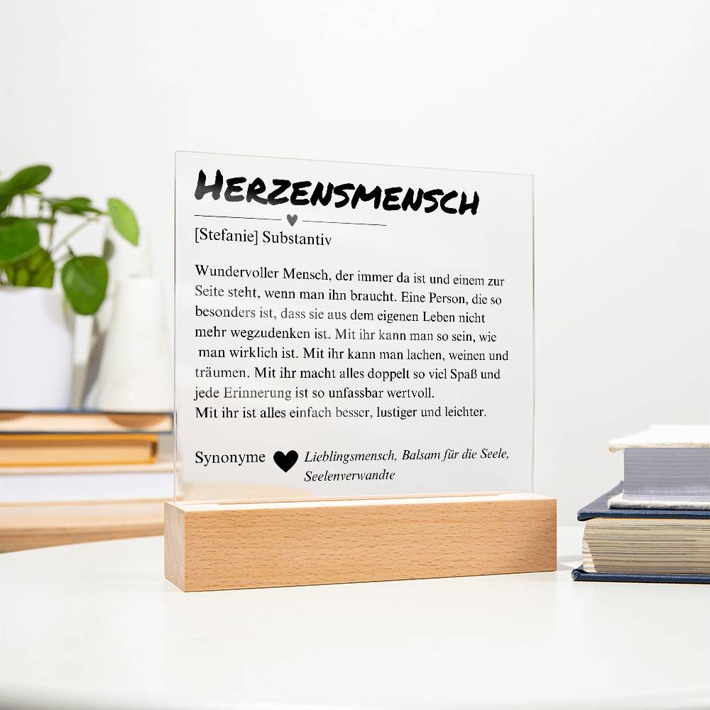 Herzensmensch Definition Poster Acryl Platte Deko 5