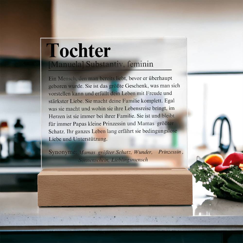 Tochter Definition Acryl Platte Poster