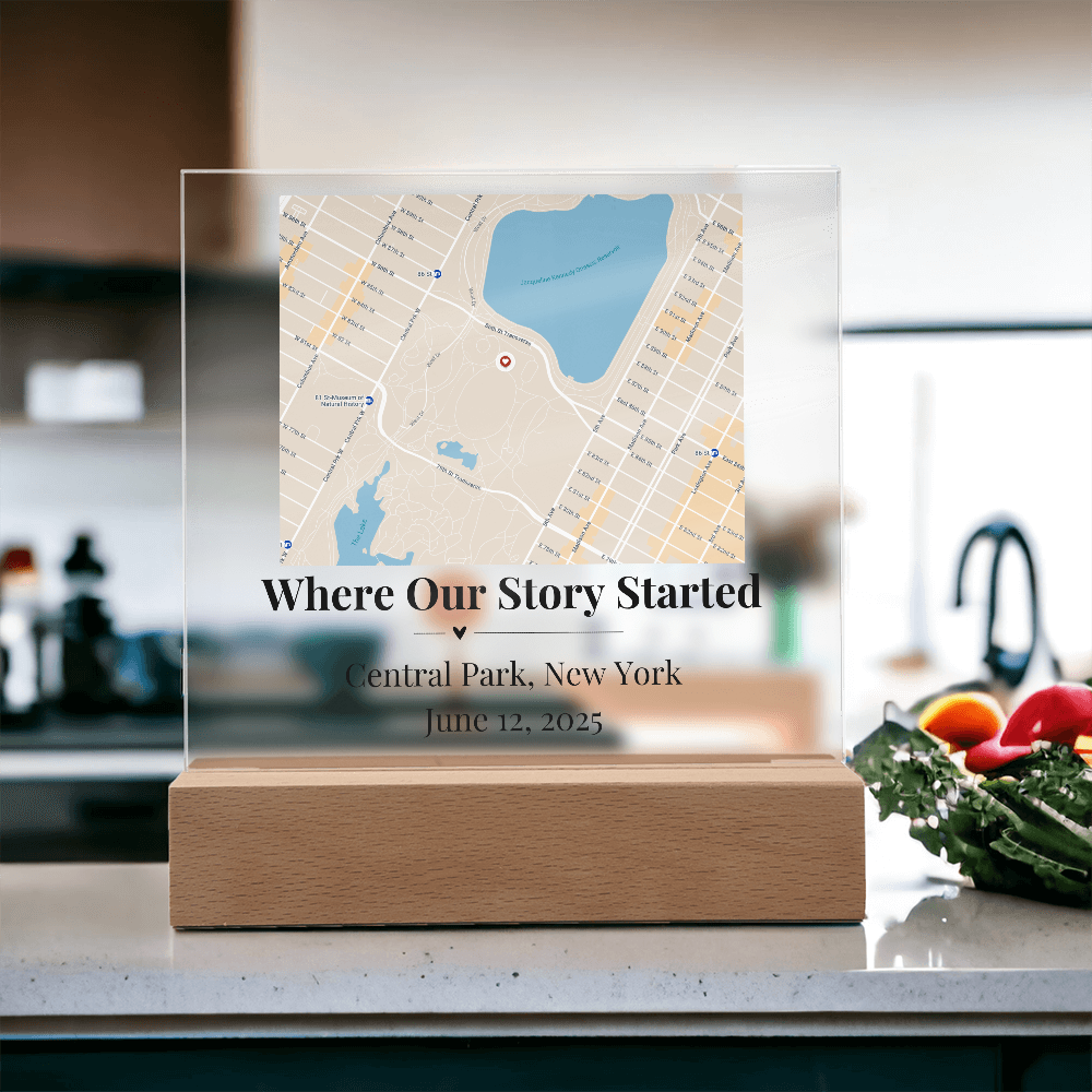 Personalized Where We Met Map Acrylic Plaque Central Park NY 1