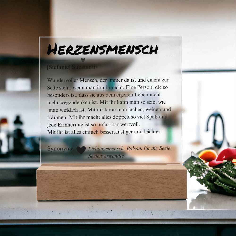 Herzensmensch Definition Poster Acryl Platte Deko 5