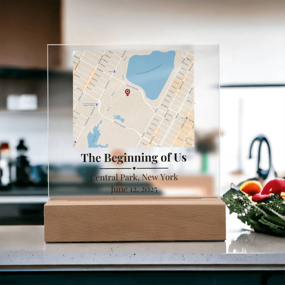 Personalized Where We Met Map Acrylic Plaque Central Park NY 2