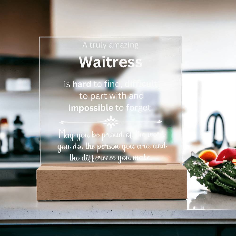 Waitress Thank You Gift - Acrylic Square Plaque