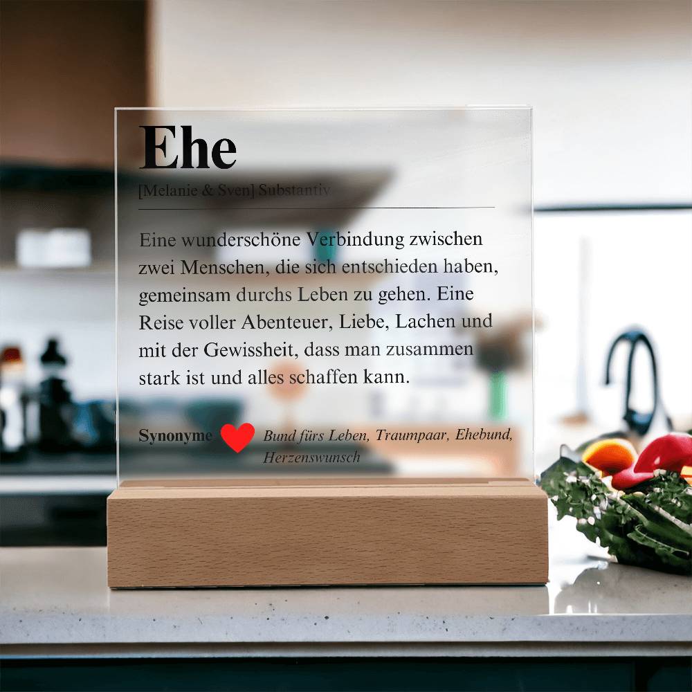 Definition Ehe Poster Acryl Platte 2