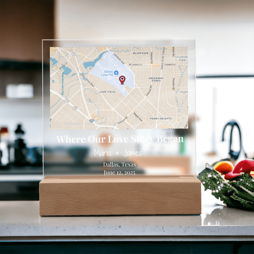 Acrylic Plaque Maps White