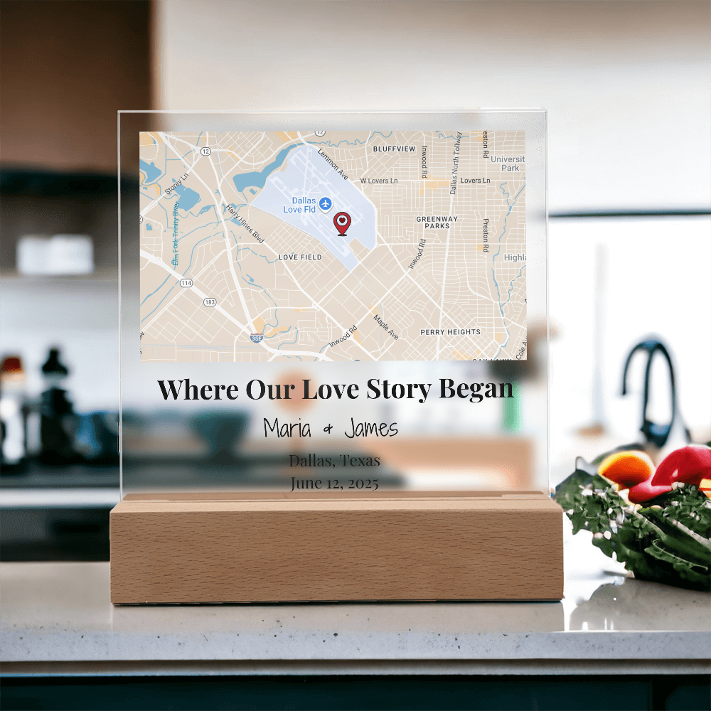 Personalized Where Our Love Story Began Map Acrylic Plaque Dallas Texas 4