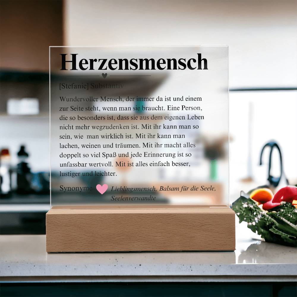 Herzensmensch Definition Deko Platte 3