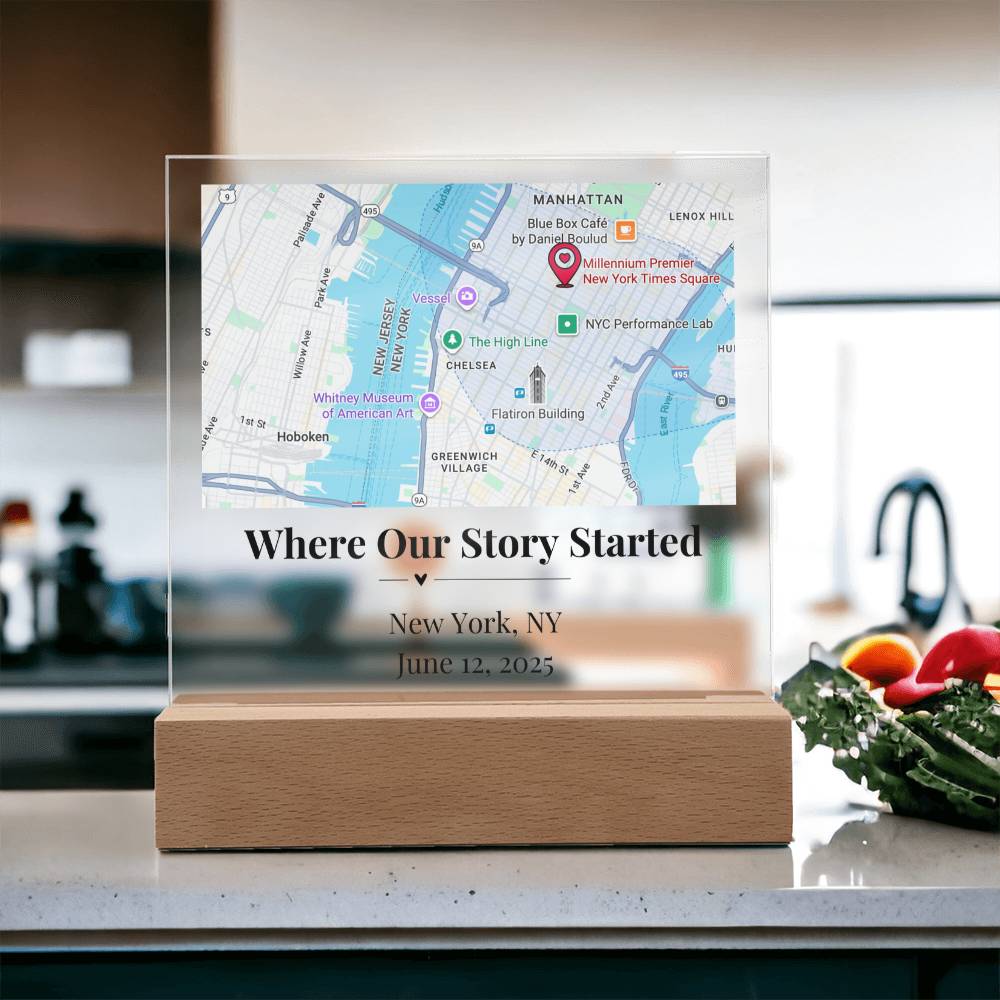 Personalized Where We Met Map Acrylic Plaque New York 1