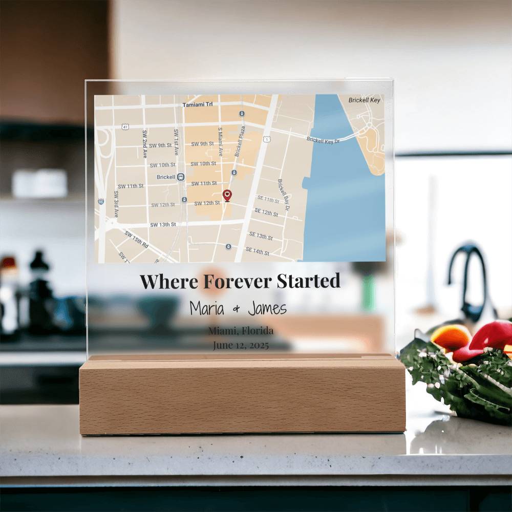 Personalized Where Forever Started Map Acrylic Plaque Miami Florida
