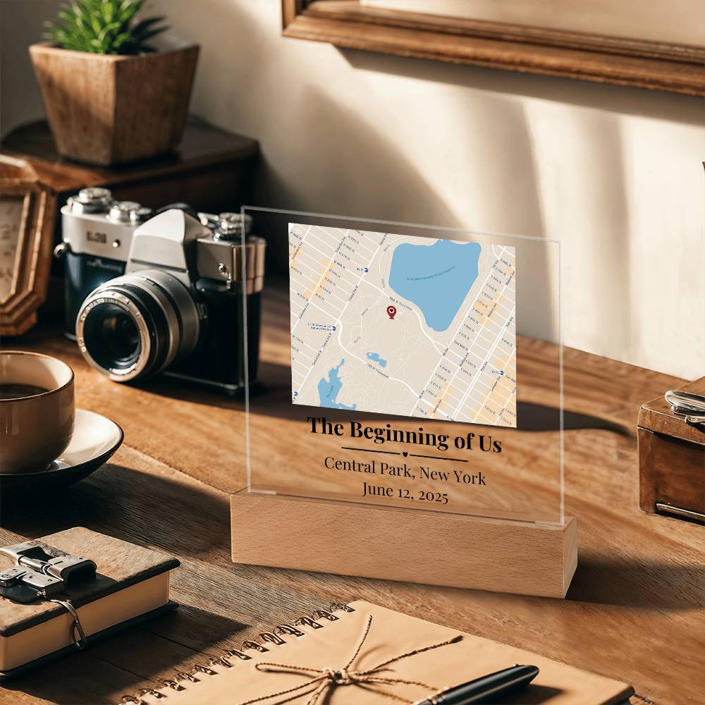 Personalized Where We Met Map Acrylic Plaque Central Park NY 2