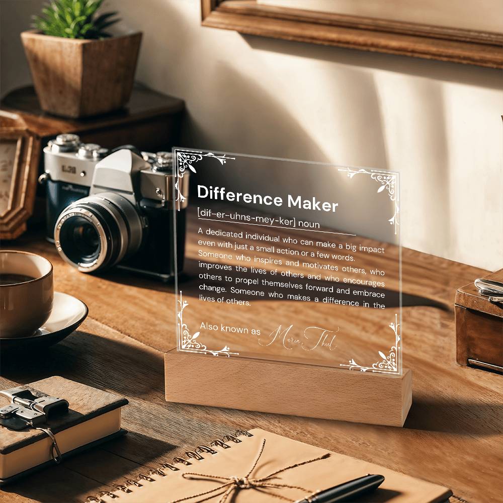 Personalized Difference Maker Definition Plaque