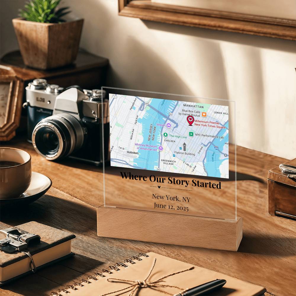 Personalized Where We Met Map Acrylic Plaque New York 1
