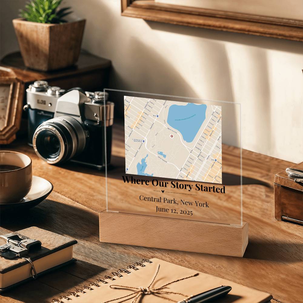 Personalized Where We Met Map Acrylic Plaque Central Park NY 1