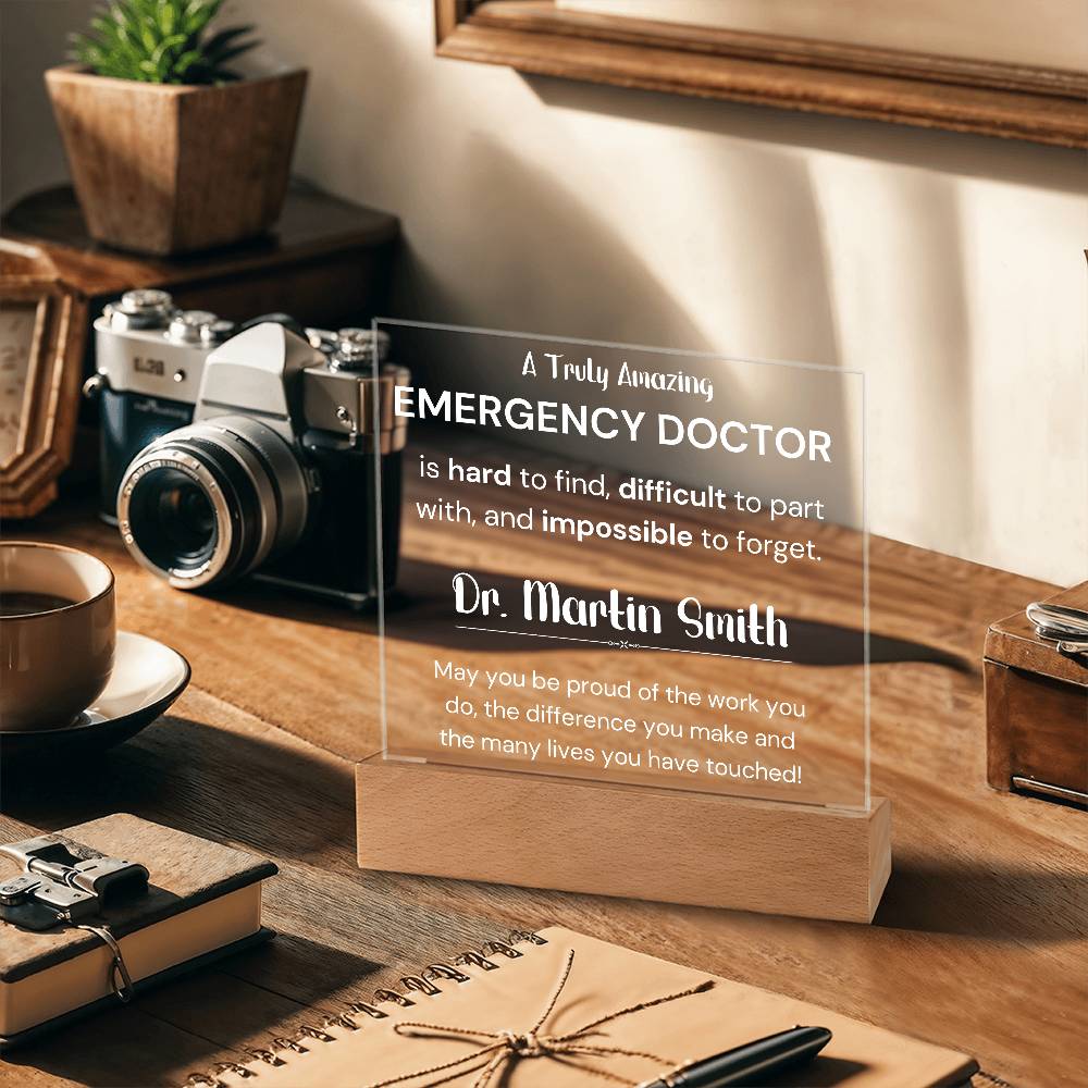 Gift For Emergency Doctor Personalized Acrylic Plaque