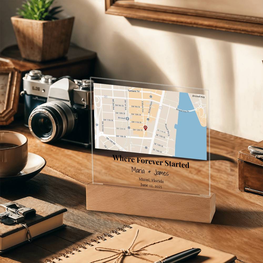 Personalized Where Forever Started Map Acrylic Plaque Miami Florida