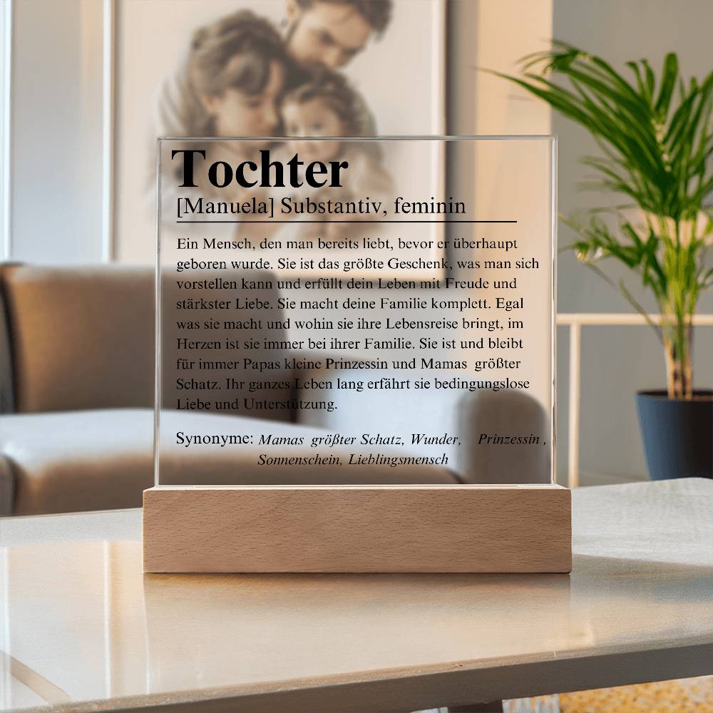 Tochter Definition Acryl Platte Poster