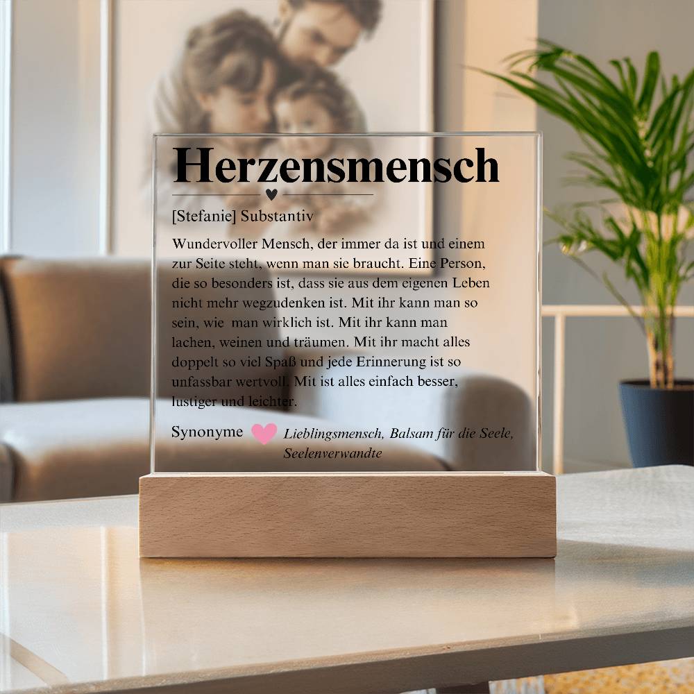 Herzensmensch Definition Deko Platte 3