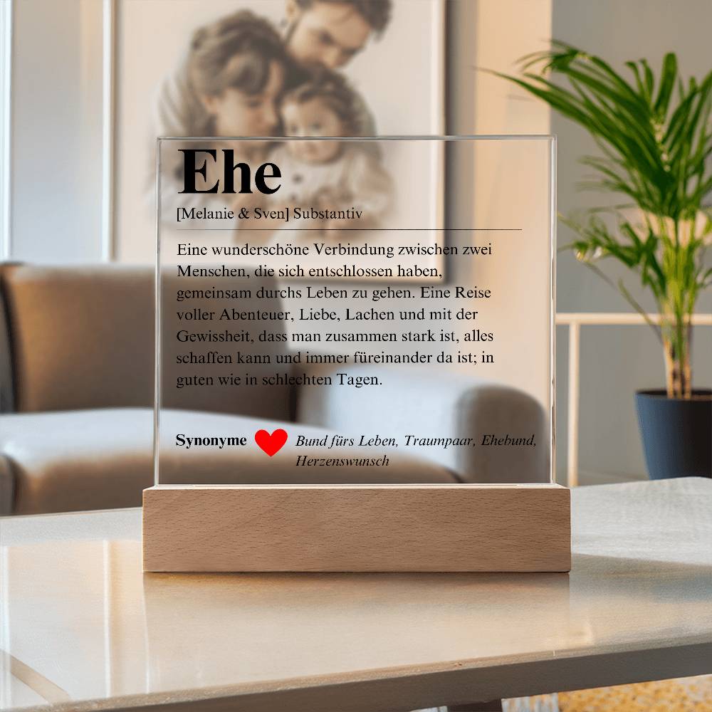 Definition Ehe Poster Acryl Platte 1