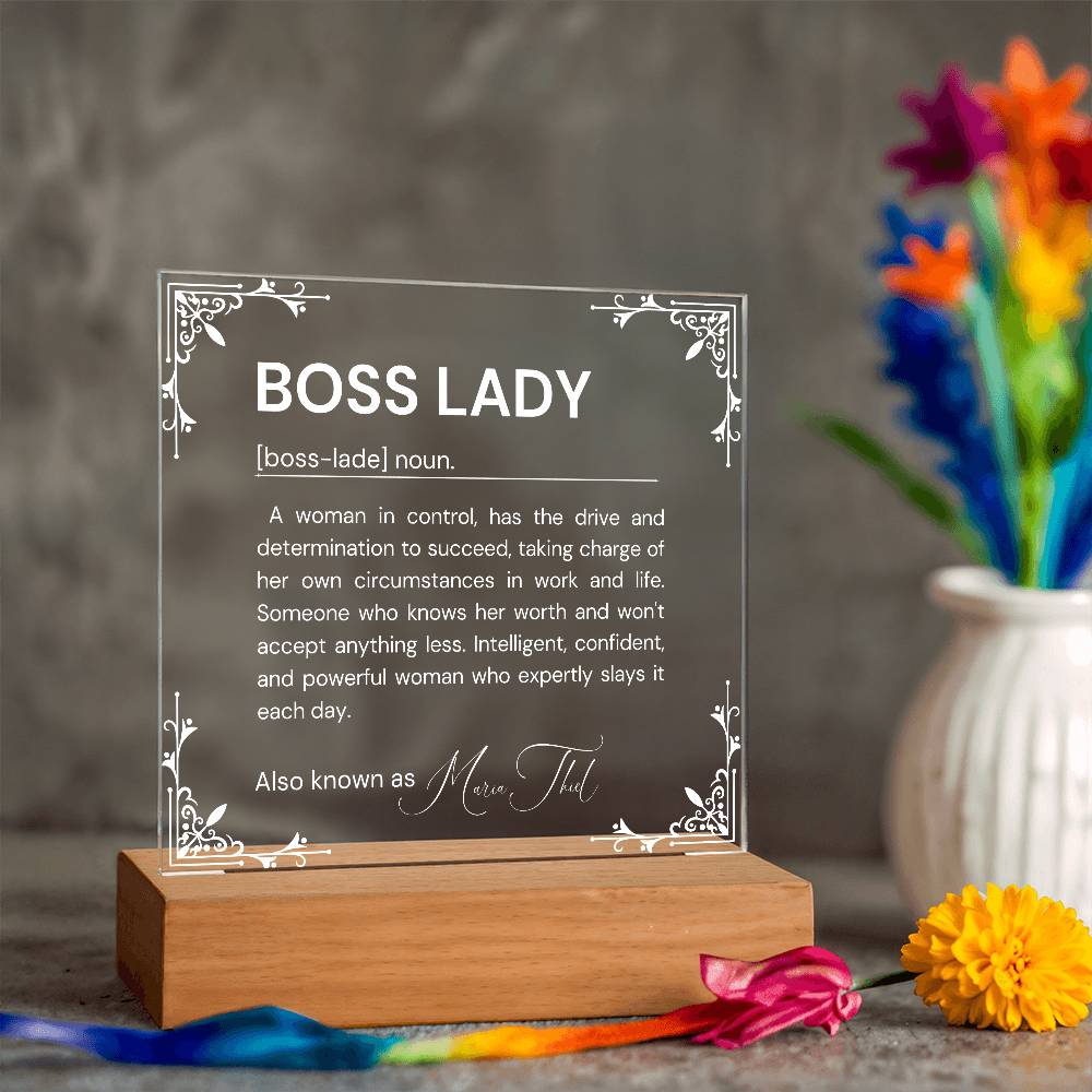 Personalized Boss Lady Definition Acrylic Plaque