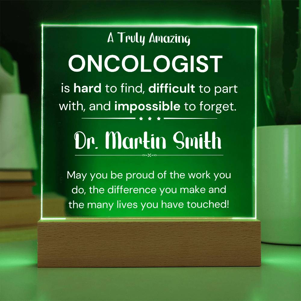 Gift For Oncologist Personalized Acrylic Plaque
