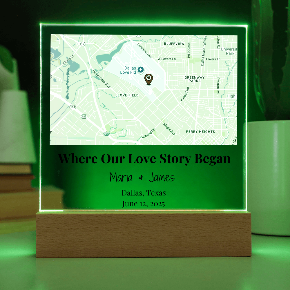 Personalized Where Our Love Story Began Map Acrylic Plaque Dallas Texas 4
