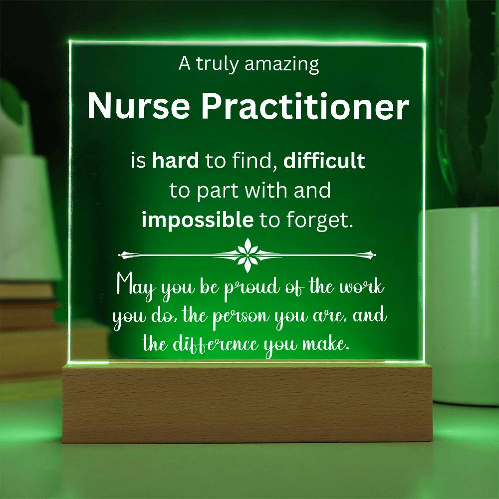 Nurse Practitioner Thank You Gift - Acrylic Square Plaque