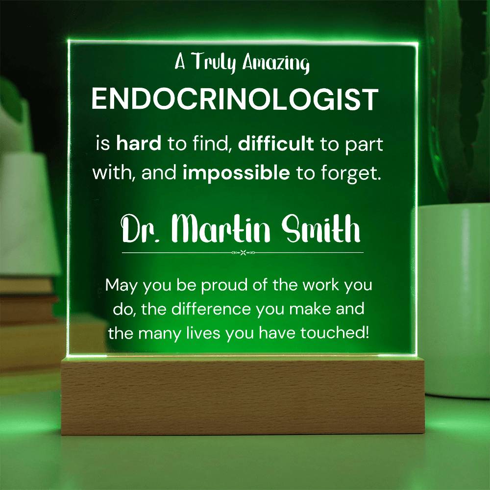 Gift For Endocrinologist Personalized Acrylic Plaque