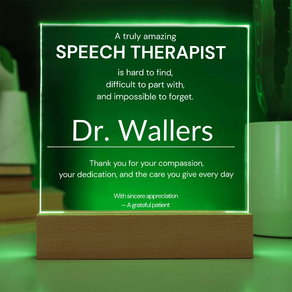 Personalized Speech Therapist Appreciation Gift from Patient