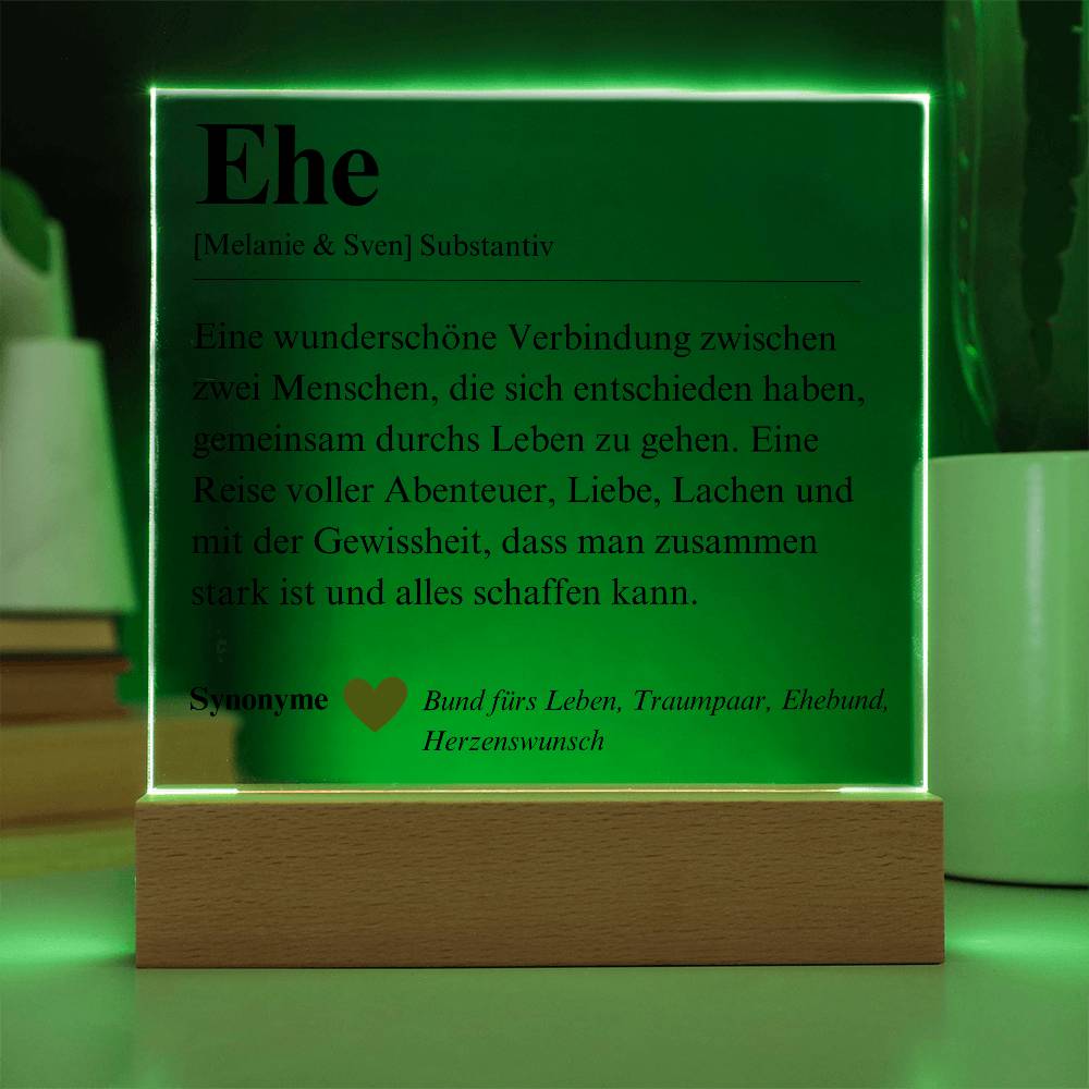 Definition Ehe Poster Acryl Platte 2