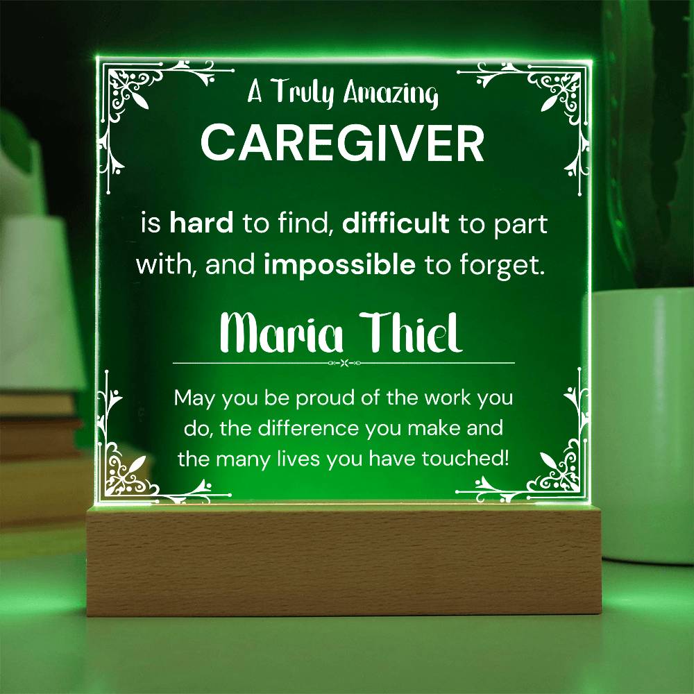 Gift For Caregiver Personalized Acrylic Plaque