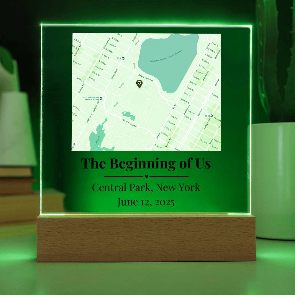 Personalized Where We Met Map Acrylic Plaque Central Park NY 2