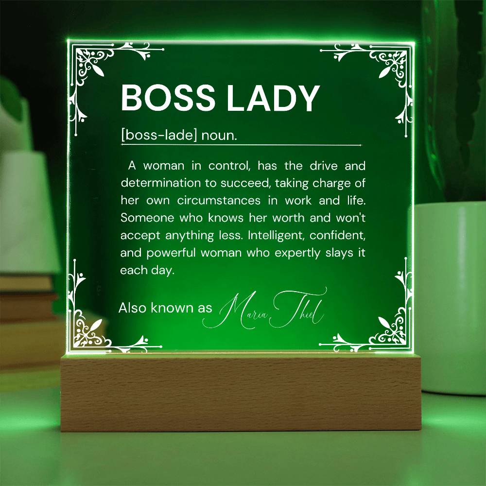 Personalized Boss Lady Definition Acrylic Plaque