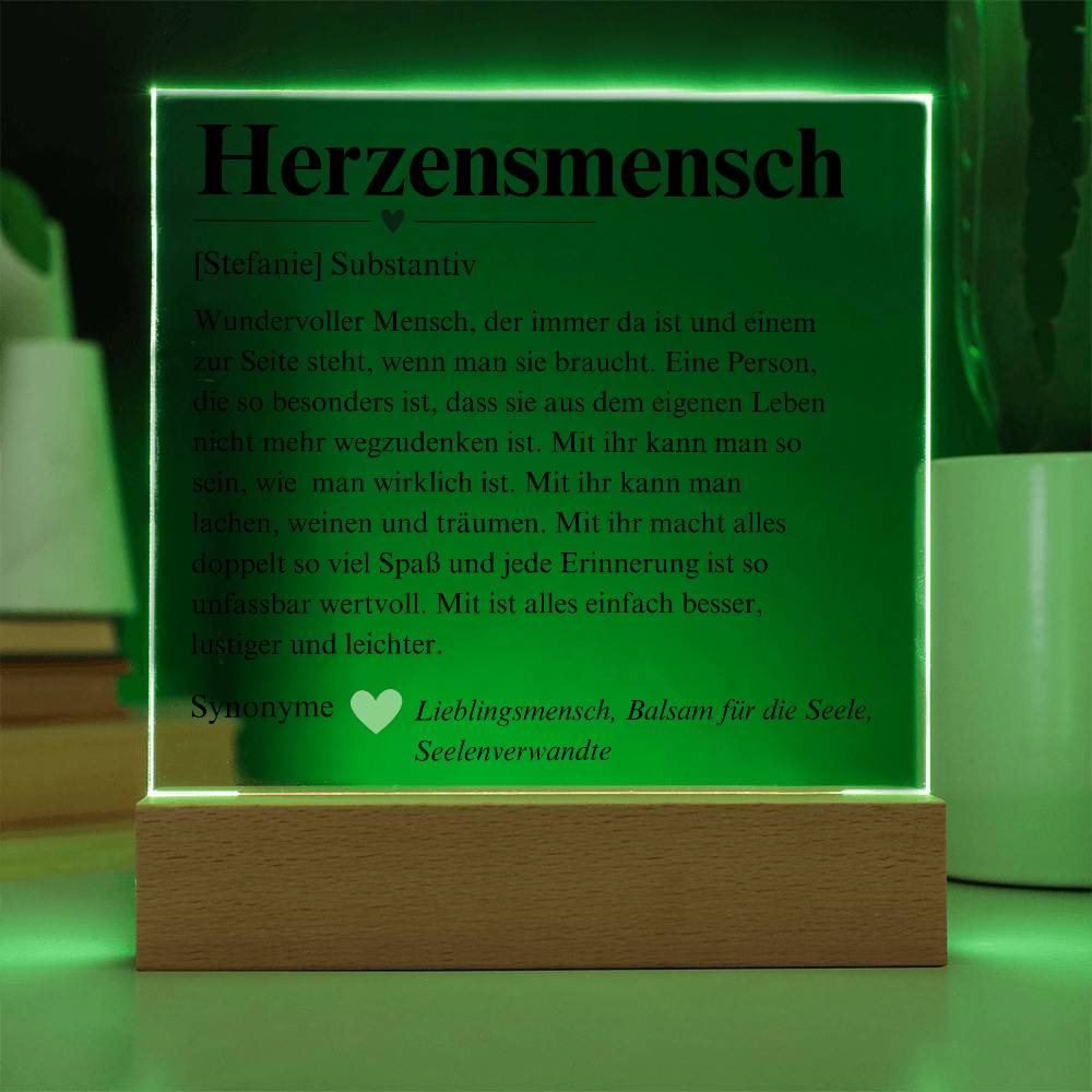 Herzensmensch Definition Deko Platte 3