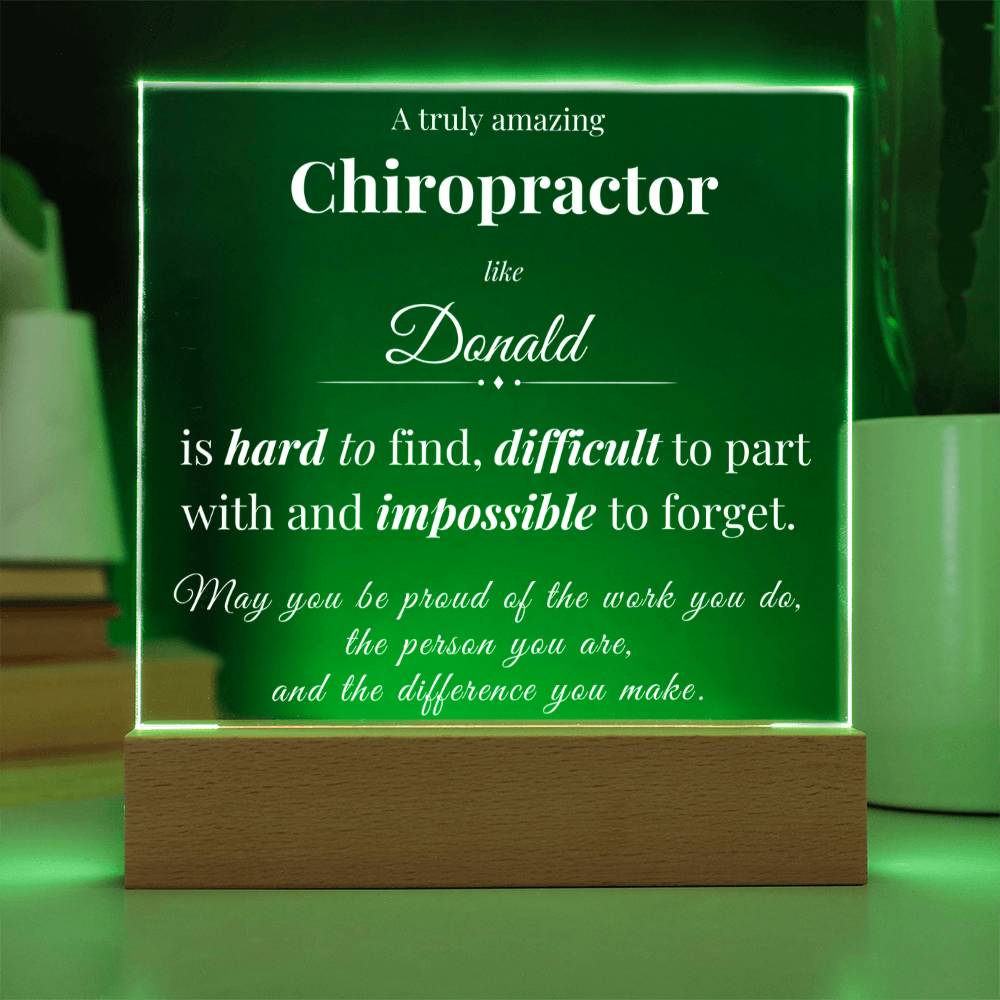 Personalized Acrylic Square Plaque for Chiropractor