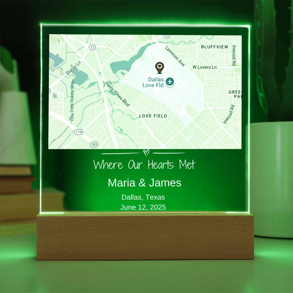 Custom Love Story Map Plaque
