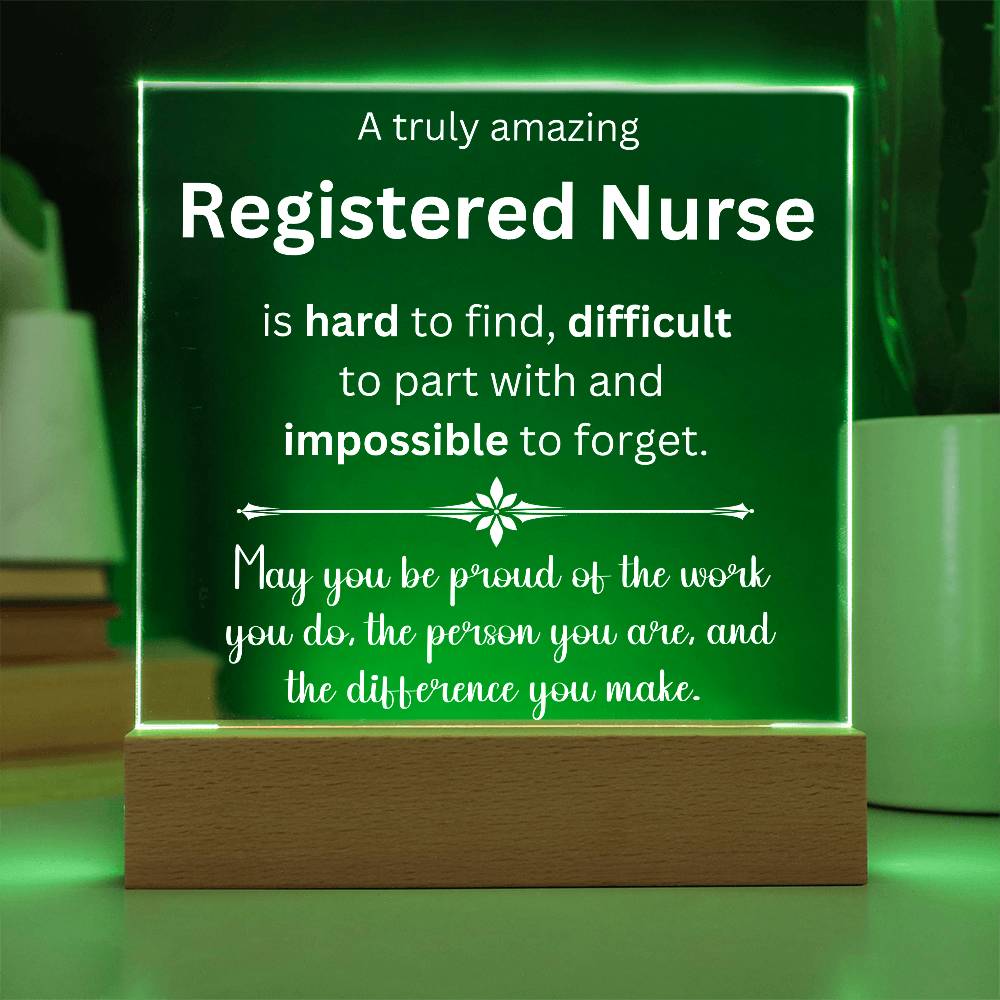 Registered Nurse Thank You Gift - Acrylic Square Plaque