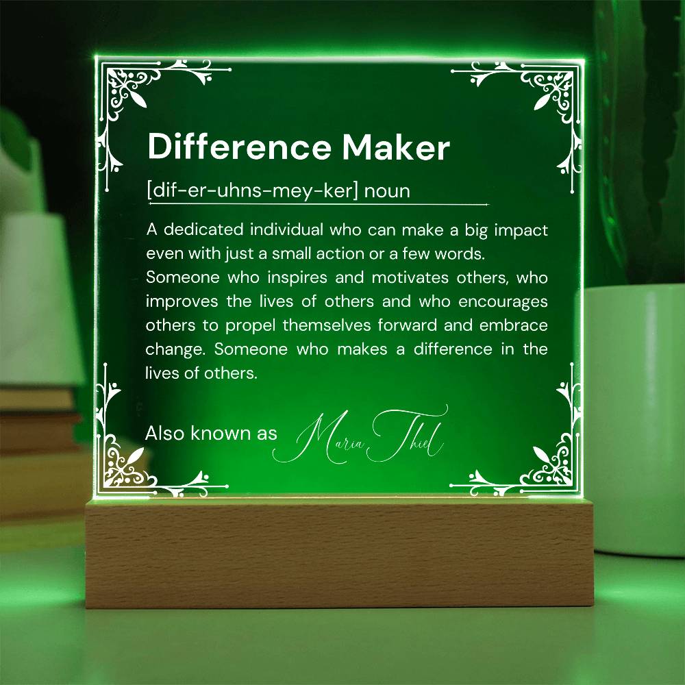 Personalized Difference Maker Definition Plaque