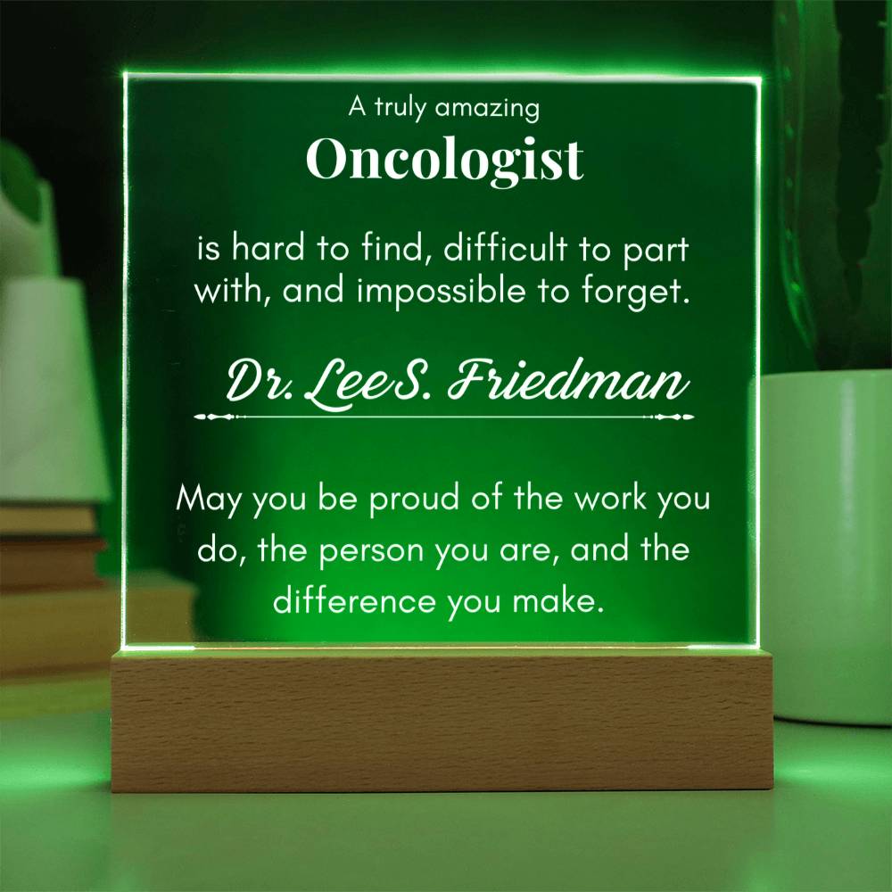 Oncologist gift plaque
